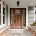 A,Front,Door,And,Covered,Porch,Detail,On,A,Home